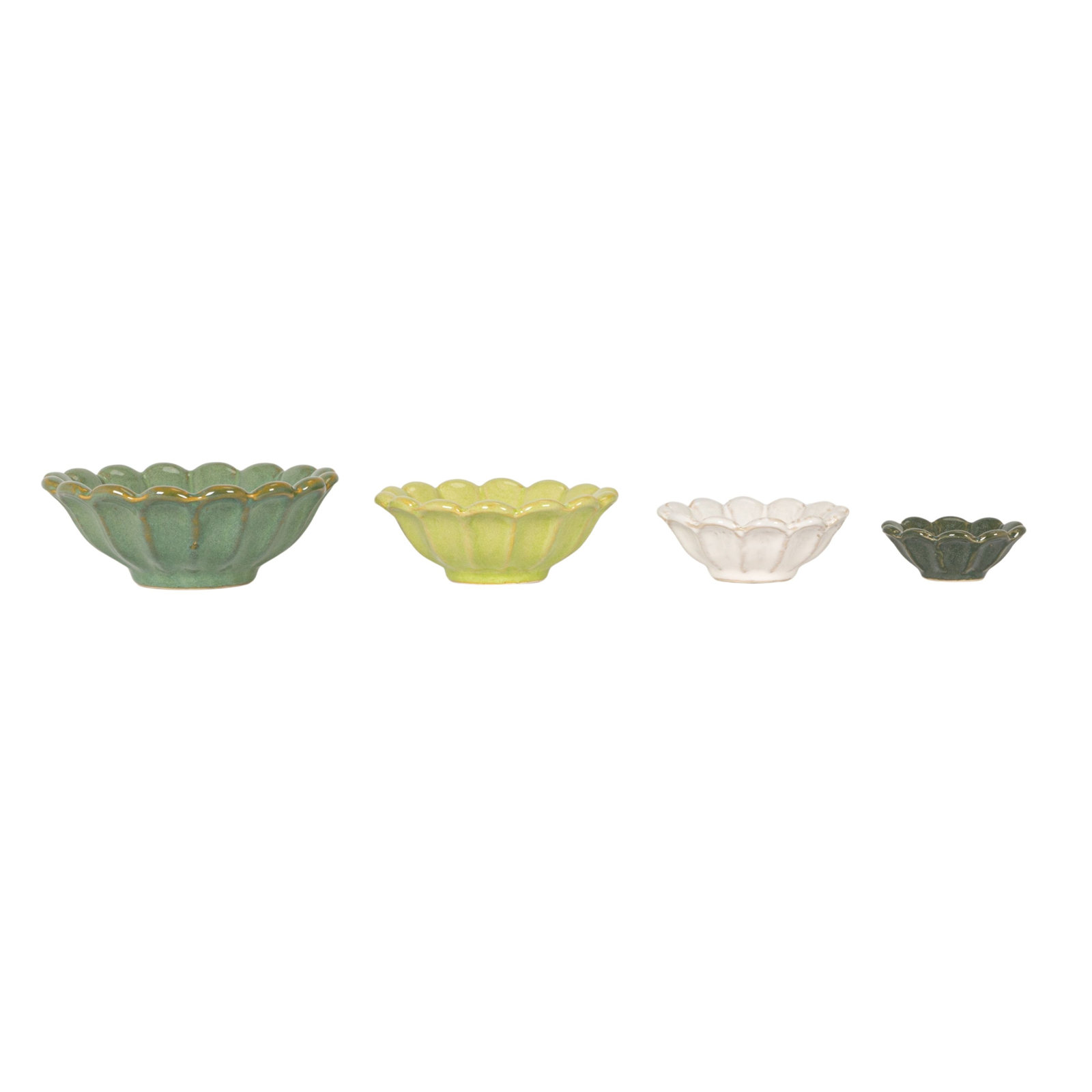 Castilly Candy Bowl, Yellow Green/Dark Green/White