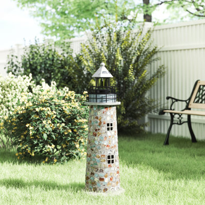 Caulkins Cobblestone Solar LED Lighthouse Statue
