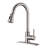 Pull Down Kitchen Faucet With Sprayer Stainless Steel-117237563