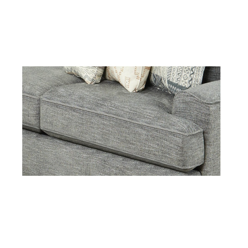 Cooksey Upholstered L-Shaped Sectional Symmetrical, Grey Polyester Blend