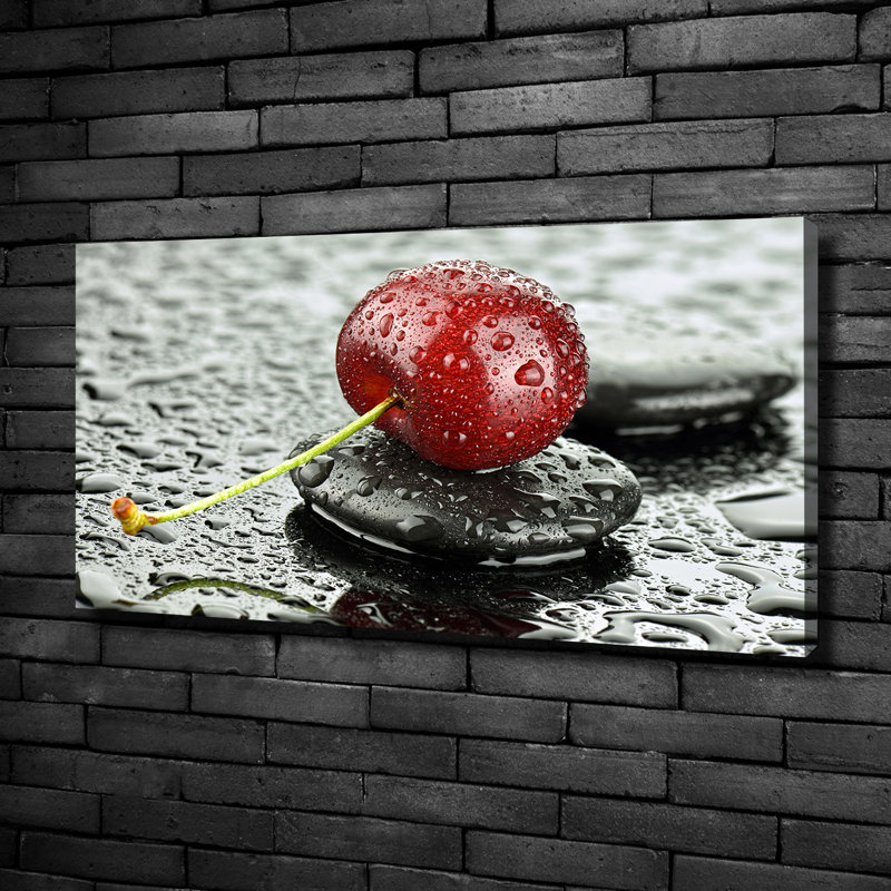 Cherry In The Rain - Wrapped Canvas Print