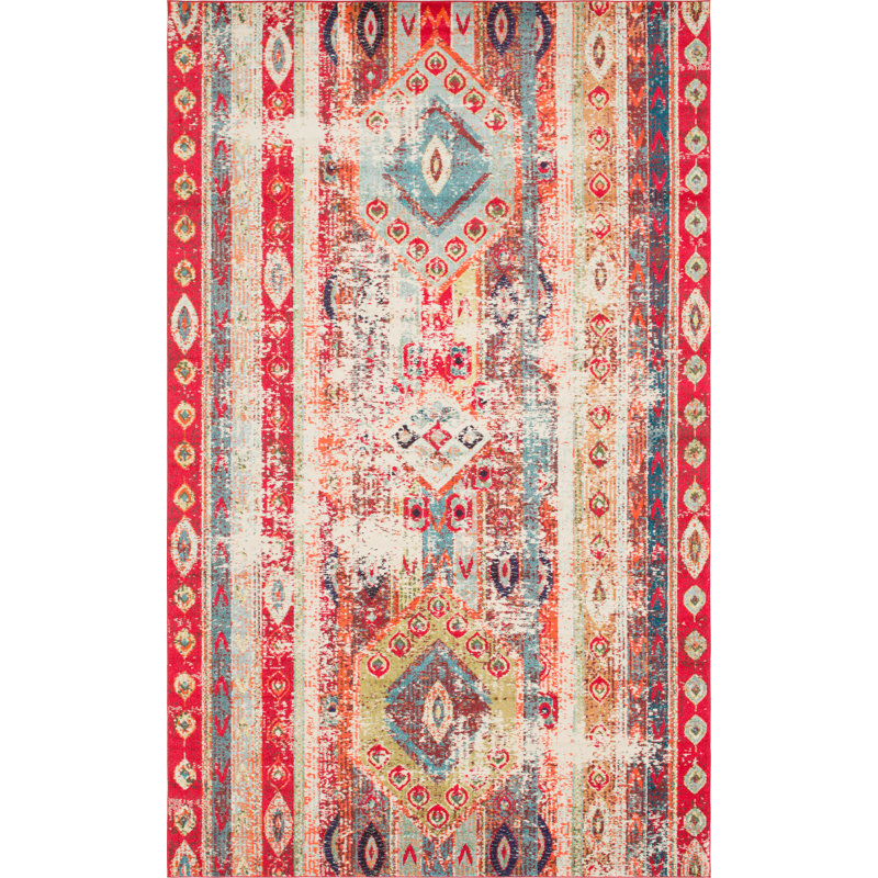 Newburyport Southwestern Area Rug, Rectangle 10'6" x 16'5", Red
