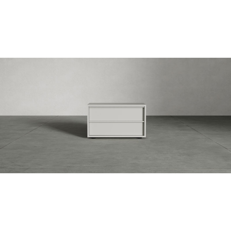 Jane 2 - Drawer Nightstand, Left, Glossy Chateau Gray