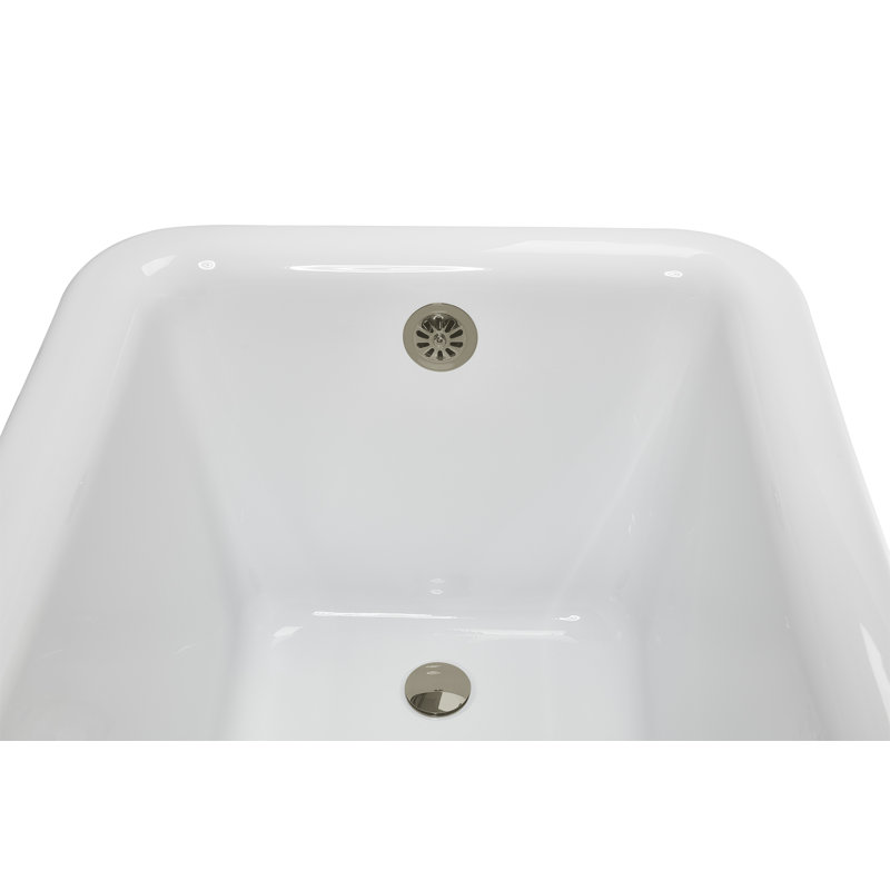 58" Streamlin Clawfoot Tub,Tray,Drain, Clawfeet, Brushed Nickel, Brushed Nickel
