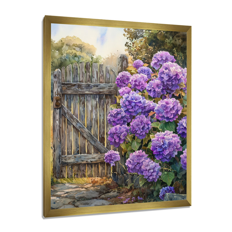 Alayna - Floral Wall Art, H 32 po x l 16 po, Doré, Picture Framed