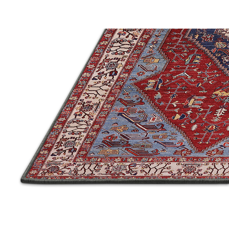Tapis de style oriental rouge, Rectangle 8 pi x 10 pi