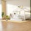 Lits en bois blancs spacieux avec lit gigogne extensible pour enfants