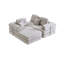 Canapé de 104 po sans os, canapé modulaire compressé avec méridienne, canapé modulaire à assise profonde et canapé modulaire en chenille avec mousse à mémoire de forme, sans assemblage requis