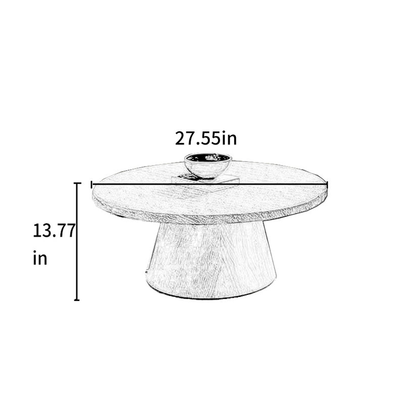 Table basse en travertin naturel, H 13,77 po x L 27,55 po x l 27,55 po