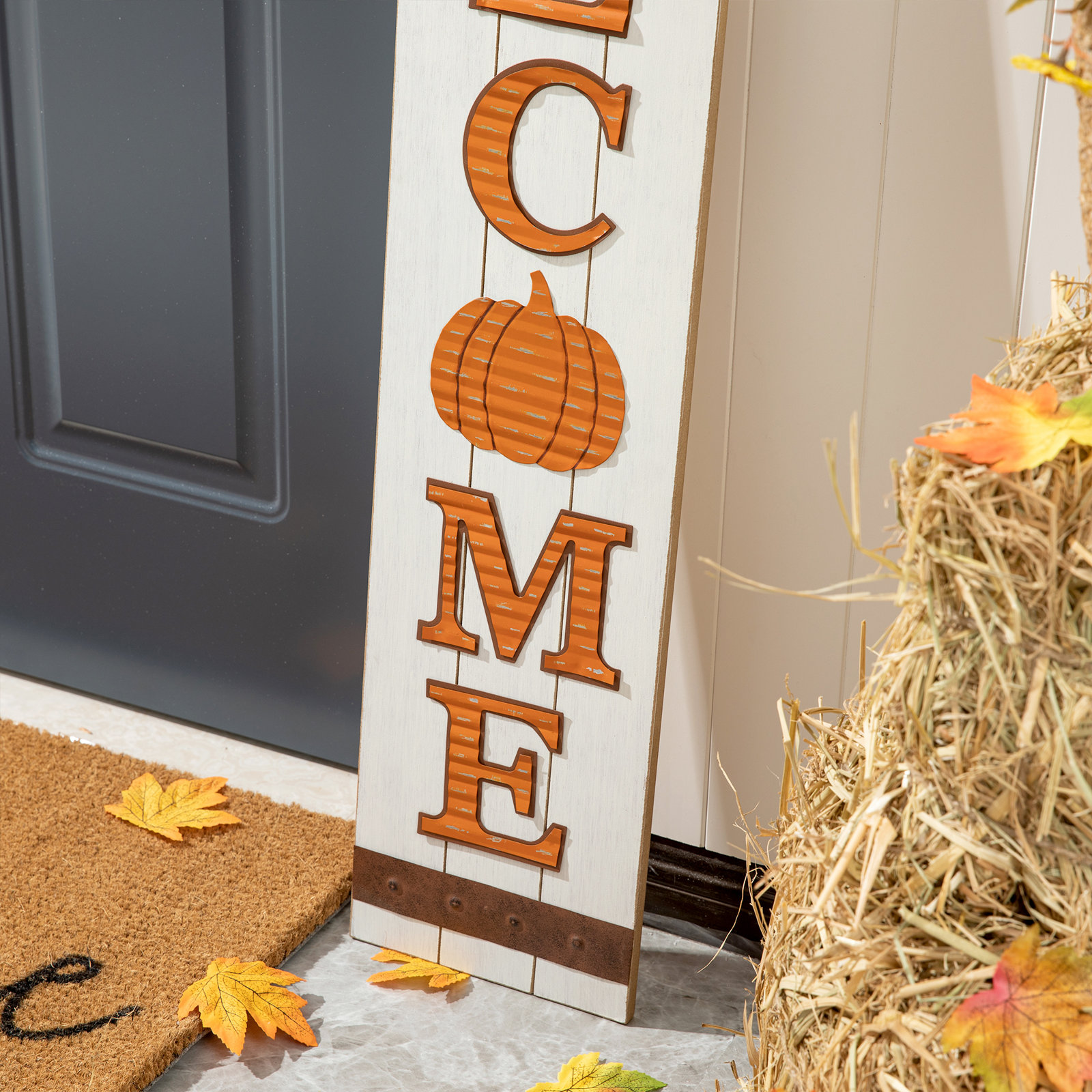 Pumpkin Welcome Porch Sign