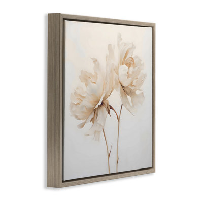 Cadre flottant de pivoines blanches douces, design par Creative Studio