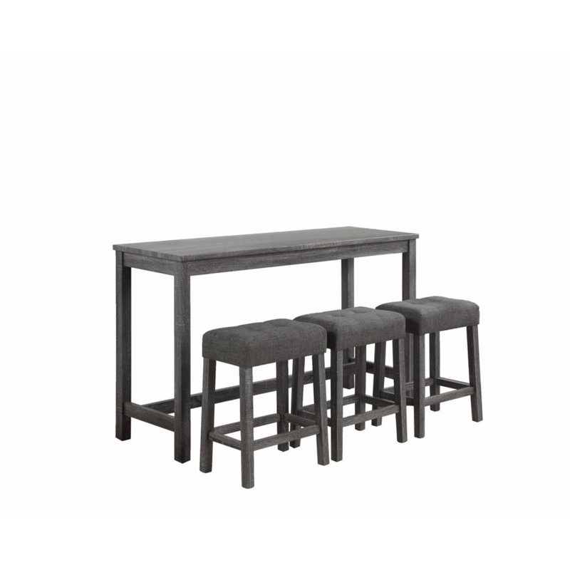 Ensemble de table de salle à manger 4 pièces, ensemble bistro à hauteur de comptoir avec tabourets capitonnés