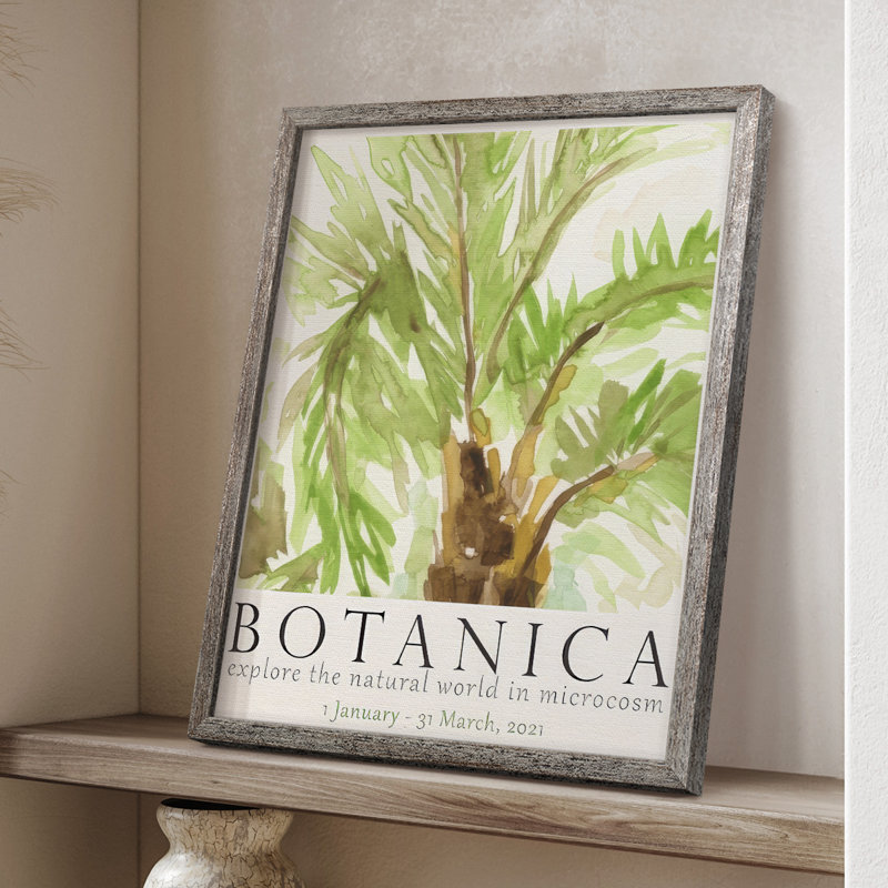 Affiche botanique d'exposition II de Botanica, bois massif, H 15 po x l 12 po
