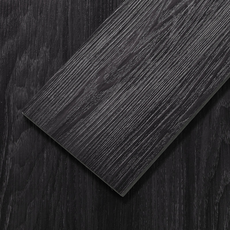 FLYFISH 6" x 36" Peel and Stick Floor Tiles, 1.2 mm Thick Vinyl Flooring, 36 Tiles, Black Grain, Black Grain