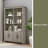 47"W Bookcase Shelf With Cabinet Doors