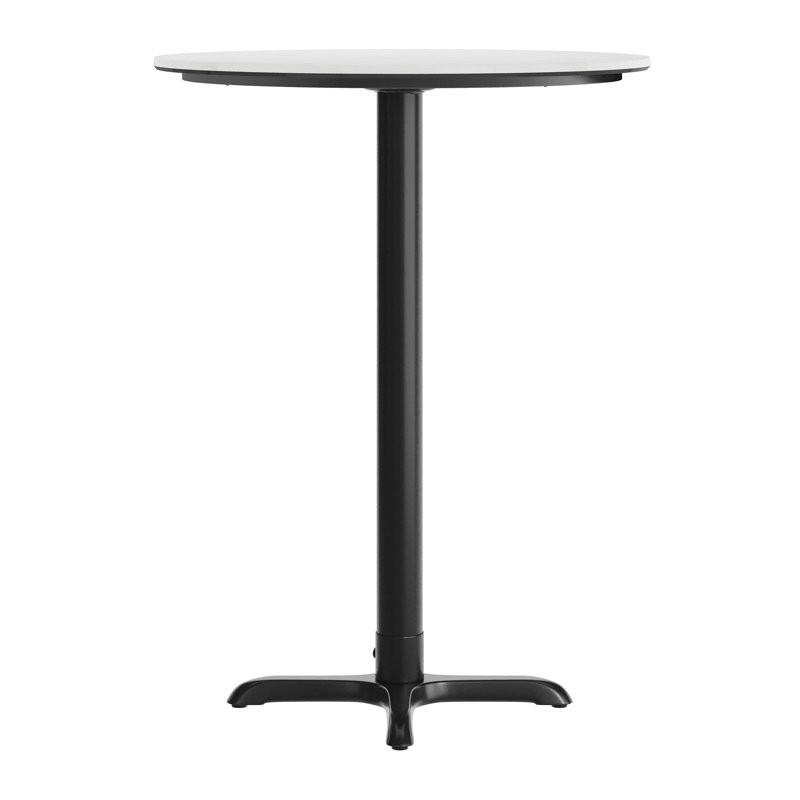 Commercial Seamless Surface Tabletop with Bar Height Crisscross Base, 42"H x 31.25"L x 31.25"W, White