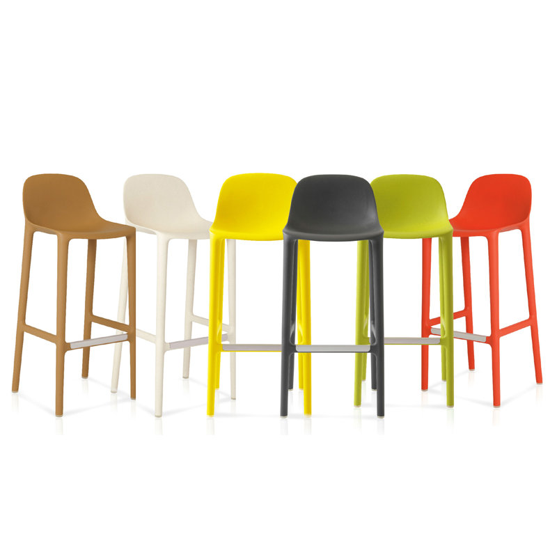 Broom Stool, White, Bar Stool (30" Seat Height)
