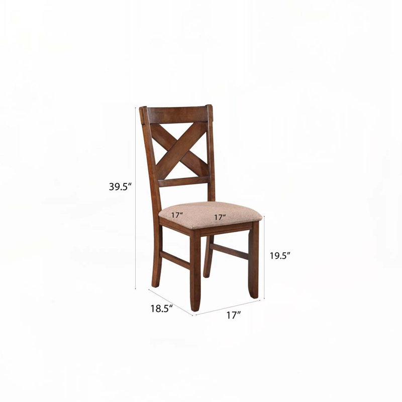 Ensemble de chaises de salle à manger rembourrées en tissu avec dossier croisé, pieds en bois