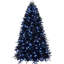 500 lumières à DEL blanches de 7,5 pi, arbre de Noël noir de 7,5 pi, 2156 pointes en PE +, conception à charnières, support en métal et lumières des fêtes, structure, style dans une présentation festive-1363426828