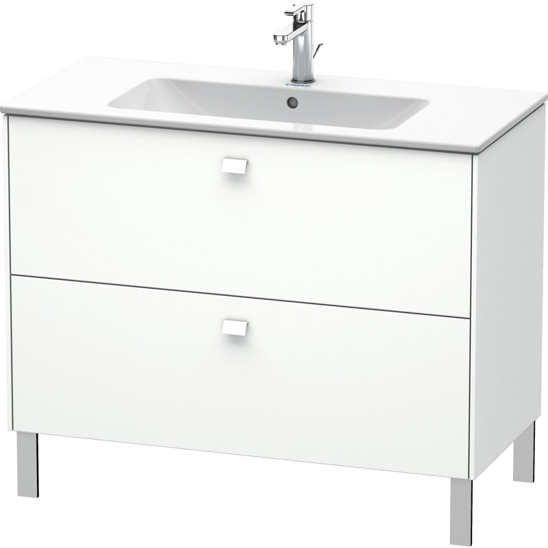 Base de meuble-lavabo simple autoportant 40,125 po Brioso seulement, Blanc mat