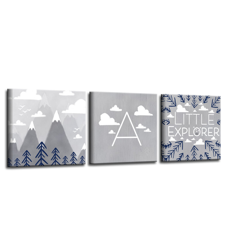 Ensemble de 3 pièces d'art sur toile, A