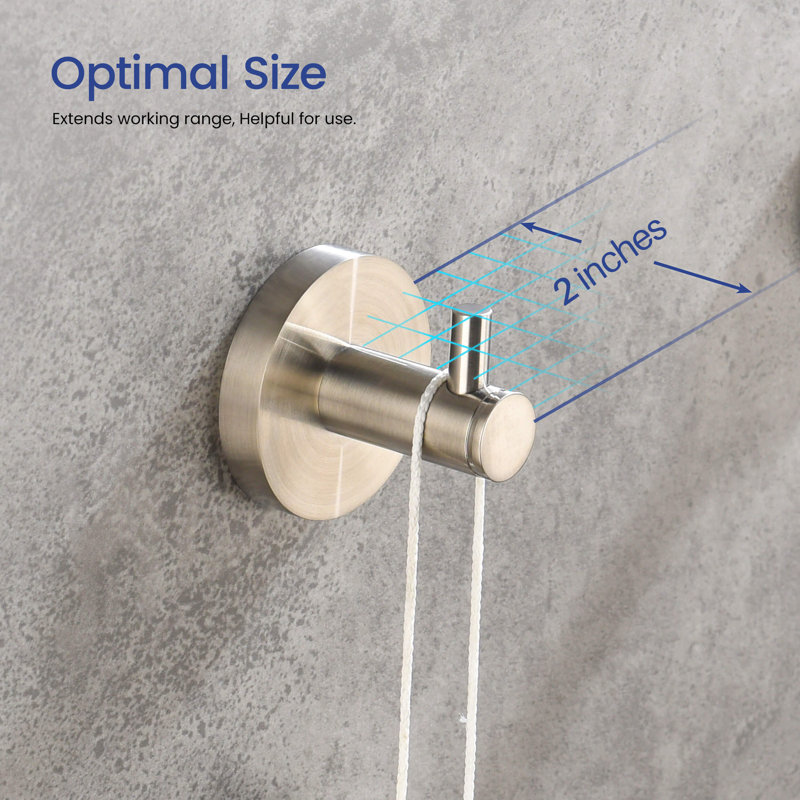 Wall Mounted Robe Hook, Brushed Nickel