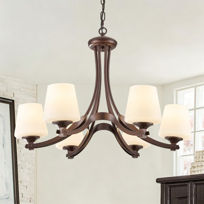 6 - Light Steel Dimmable Chandelier/ Traditional Chandelier