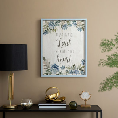 «Trust in the Lord», reproduction encadrée - bois massif