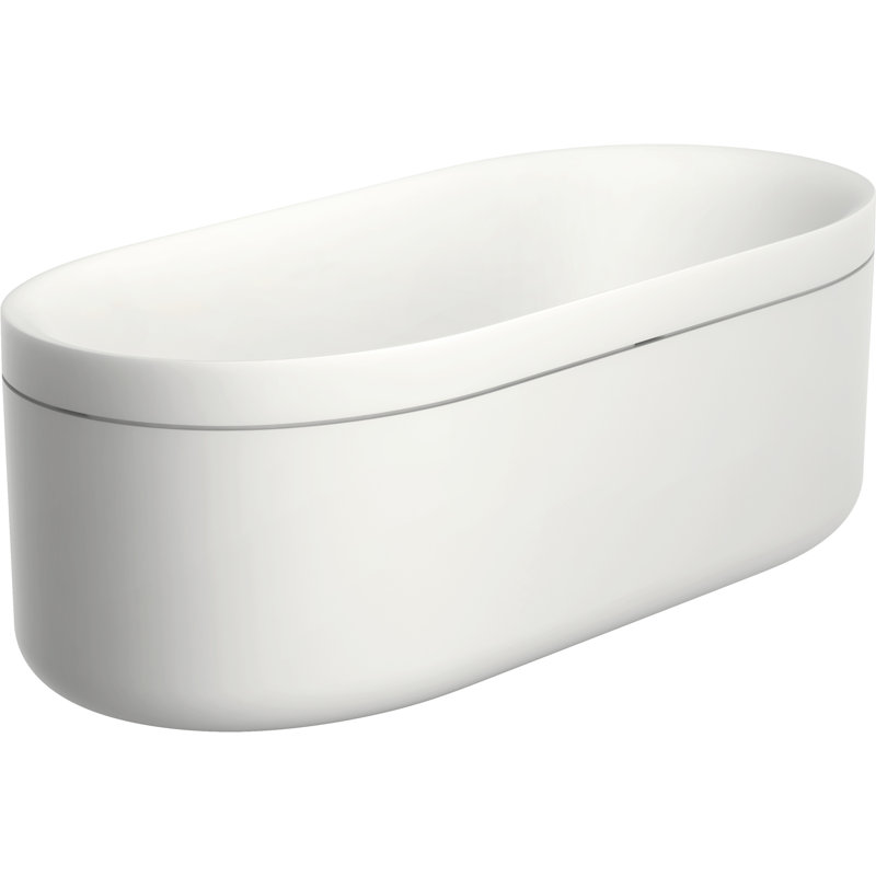 AXOR Suite Tubs Round with Pop-Up Drain, 74 1/8", Polished Gold Optic