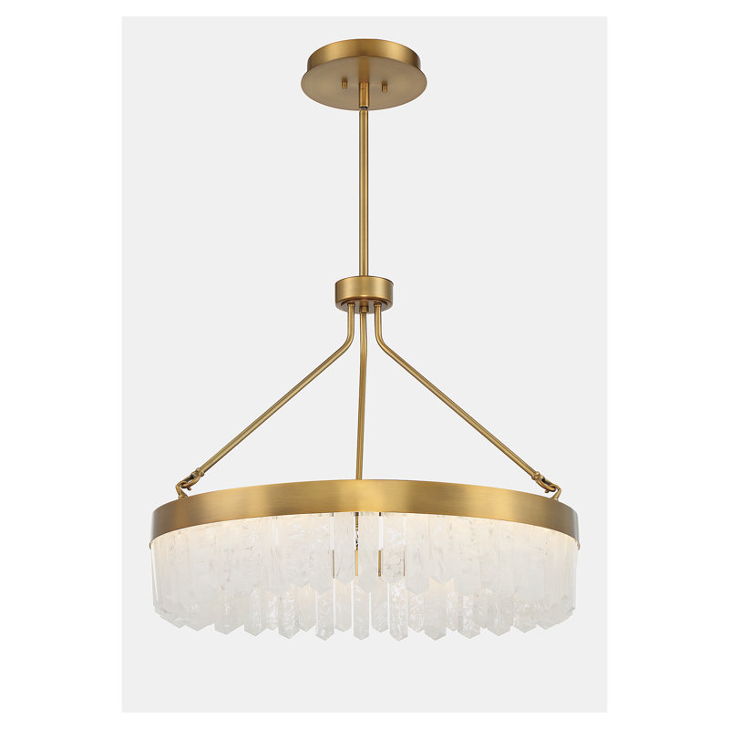 Landon LED Pendant in Warm Brass, 22" H x 27" W x 27" D