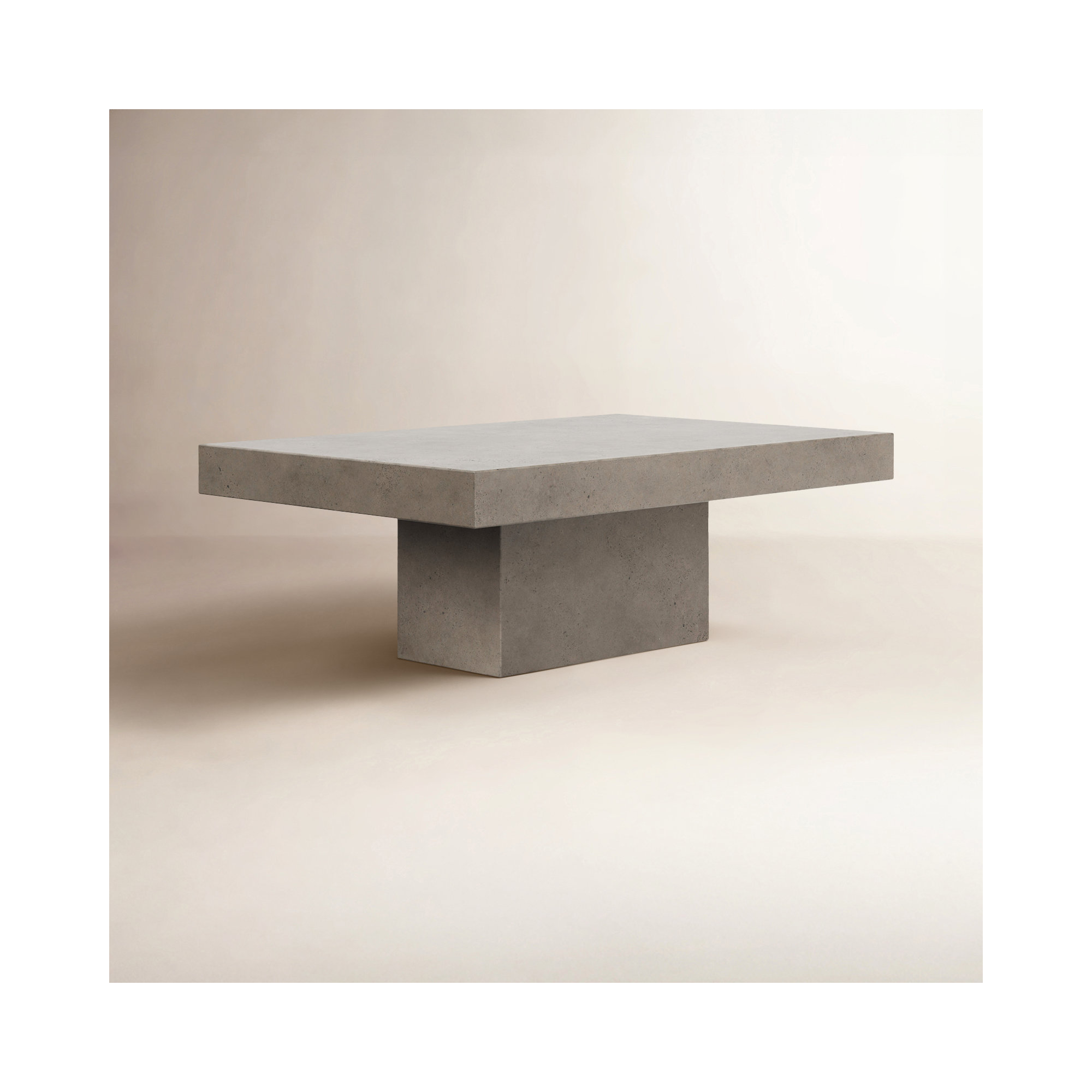 Kareen Concrete Pedestal Coffee Table, Dark Gray