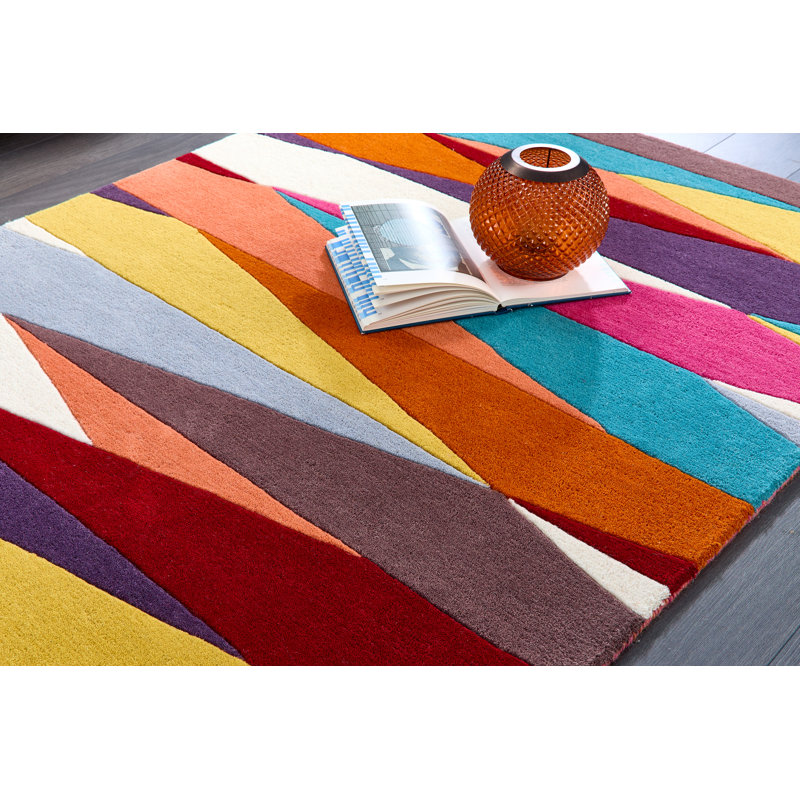 Clintonia Abstract Wool Hand Tufted Area Rug, Rectangle 80 x 150cm