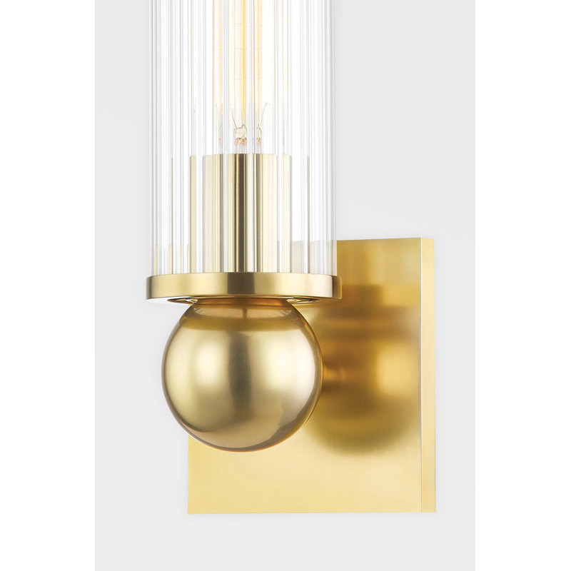 Malone 1 Light Wall Sconce, Aged Brass