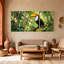 Oiseaux toucans perchés dans une jungle luxuriante, ensemble de 3 impressions sur toile-1722348478