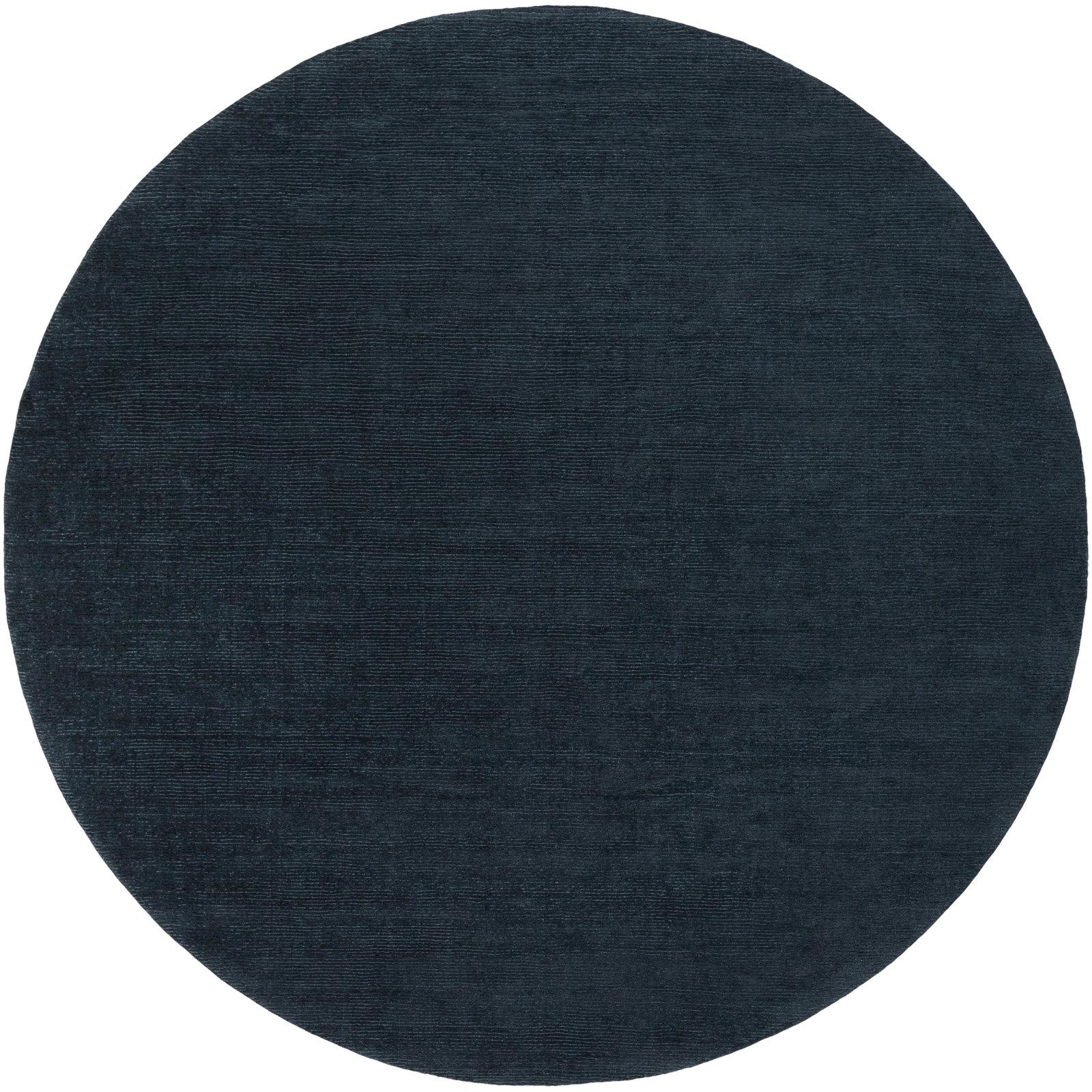 Crowe Dark Blue Hand-Woven Wool Rug, Round 9'9"