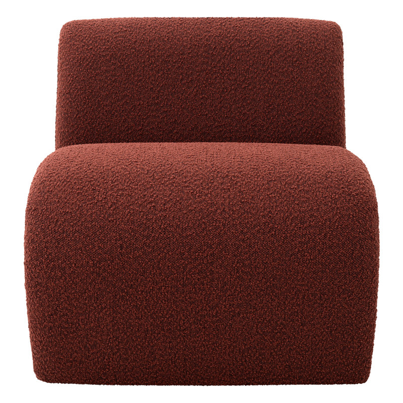 Vignola Armless Chair, Bouclé Rouge Polyester Blend