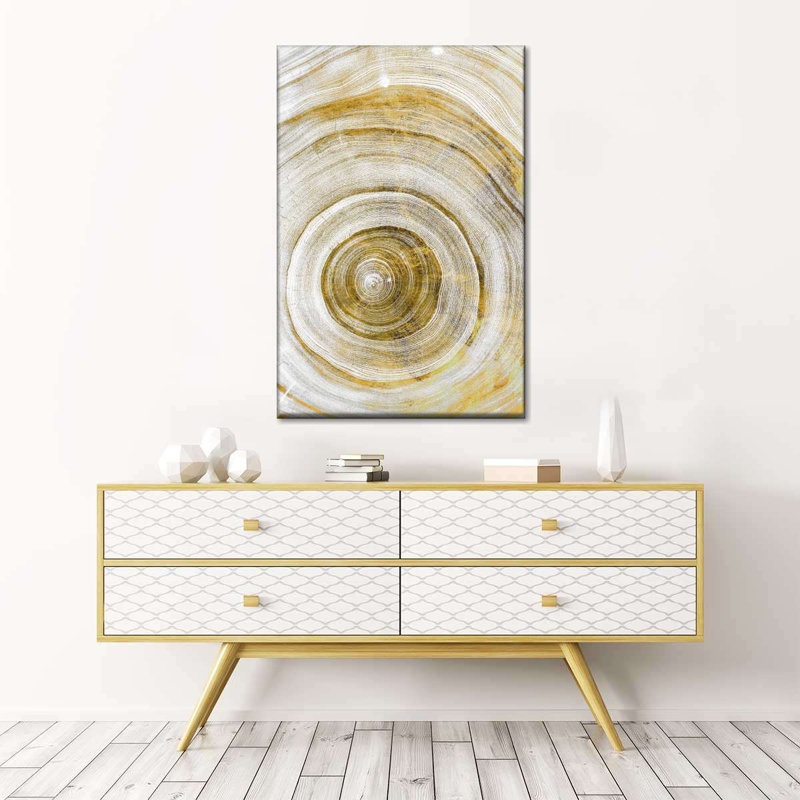 «Tree Rings», impression géométrique abstraite sur toile, H 12 po x l 8 po x P 1 po