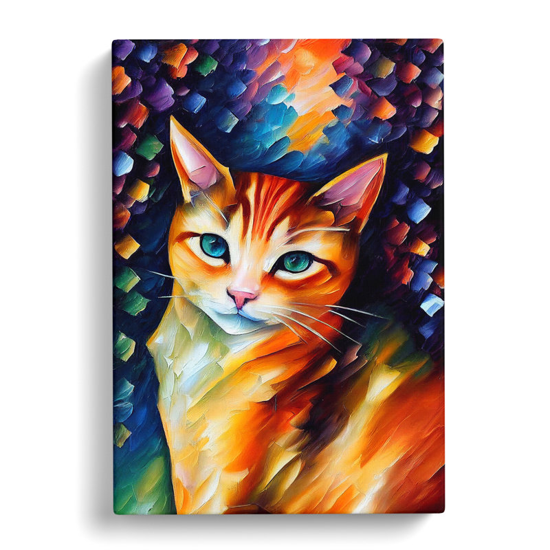 Cat Portrait No.4 - Wrapped Canvas, 50cm H x 35cm W