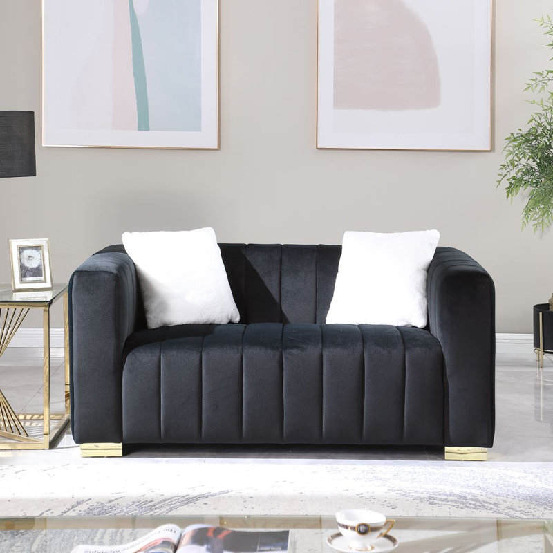 Causeuse en velours 62,6 po