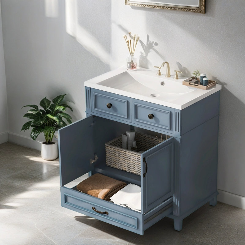 Regelindis 30.02'' Single Bathroom Vanity with Resin Top