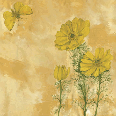 Floral Card - Wrapped Canvas Painting