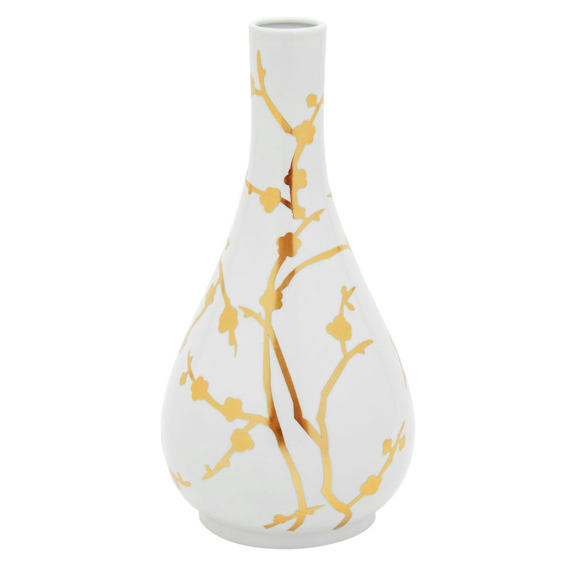 14" Gold Branches Flower Vase
