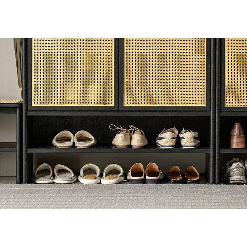 Armoire de rangement pour chaussures en rotin, H 45,67 po x l 35,43 po x P 14,17 po