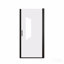 Porte de douche pivotante 28 po x 72 po, cadre en aluminium noir mat, demi-cadre, film en verre trempé anti-déflagrant de 1/4 po (6 mm), poignée en acier inoxydable