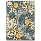 Morris Hand Tufted Wool Floral Area Rug in Blue