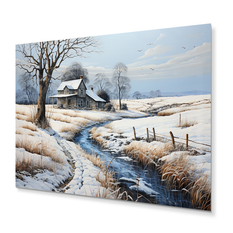 «Countryside Winters Touch Patchwork II», impression d'art sur paysages, H 12 po x l 20 po x P 1 po
