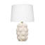 Lampe de table d'appoint Lizy, abat-jour en lin blanc, base en céramique bullée 20 po
