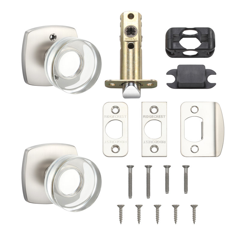 Bouton de passage Luna, nickel satiné, Nickel satiné