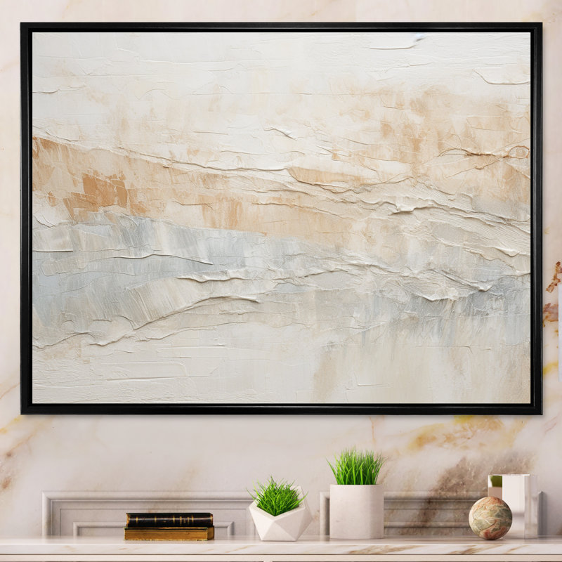 Minimalisme Geige Glacier Harmony II - reproduction d'art sur toile abstraite, Cadre flottant noir
