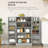 Cabinet 41" Kitchen Pantry Storage , Freestanding Kitchen Cabinet With 12-Door Shelves, Double Doors, 5-Tier Shelving And Adjustable Shelves, Paper Gray-166163843